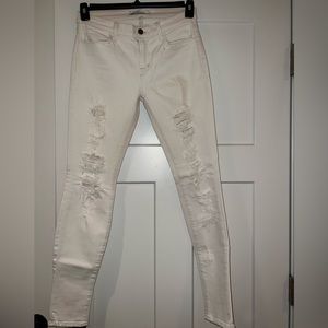 J Brand Ivory Ripped Skinny Jeans Size 27